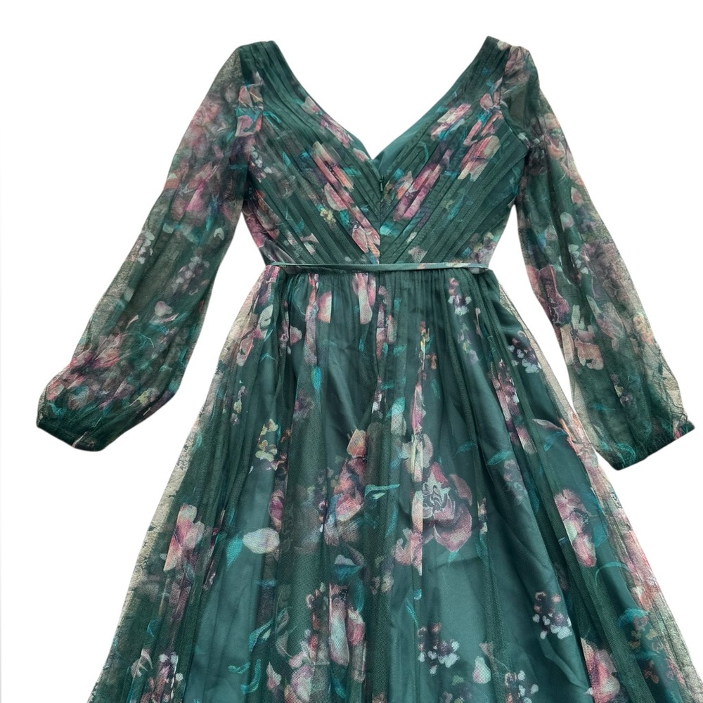 MARCHESA NOTTE BRIDESMAID***Floral Long Sleeve Maxi Dress***US 6***$485 - Picture 5 of 5